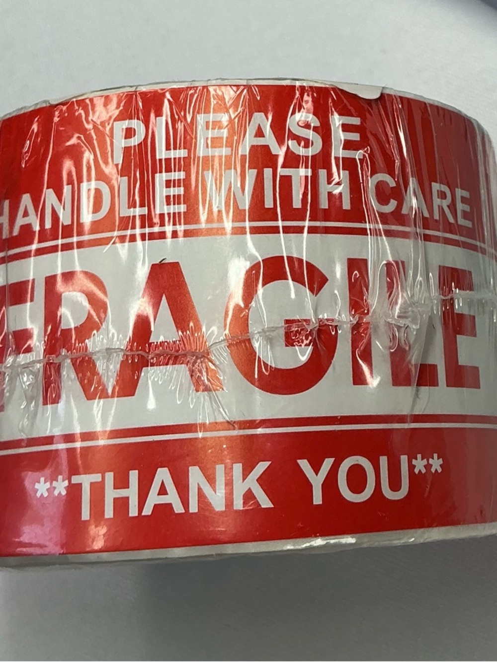 Fragile Packing Tape Roll - Red and White